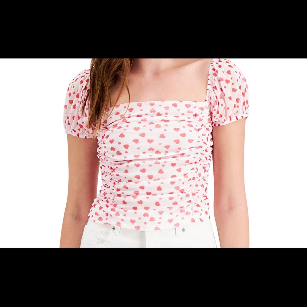 Cute Bar lll heart print crop top
